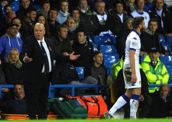 WHAT'S GOING ON? Leeds United head coach Steve Evans sees his side go 2-0 down after just six minutes of Thursday's hosting of Blackburn Rovers. Picture by Jonathan Gawthorpe.