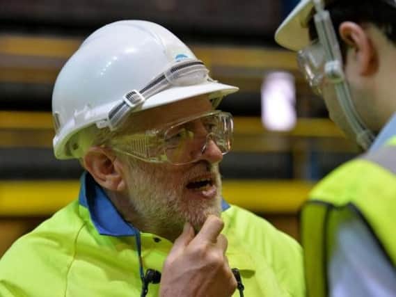 Jeremy Corbyn visiting Tata Steel in Scunthorpe