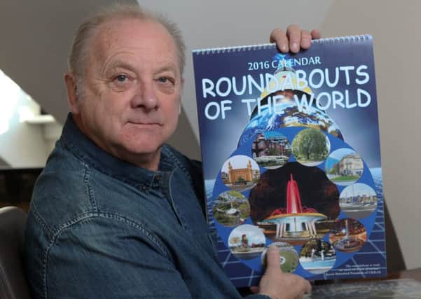 Kevin Beresford from Redditch, Worcestershire, founder of the Roundabout Appreciation Society has photographed and printed next years calendar Roundabouts of the world. Picture: SWNS