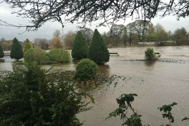 The swollen banks of the River Wharfe at Otley. Picture: Jenny Bray