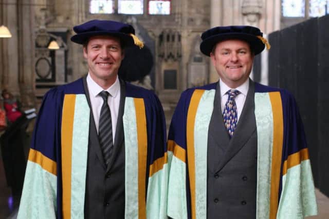 Sir Gary Verity, right, and Christian Prudhomme. Picture Mark Woodward Photography