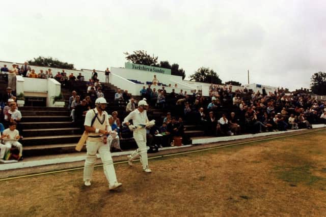BLAST FROM THE PAST: Martyn Moxon and Simon Kellett opening up again at Bradford Park Avenue back in August 1992.