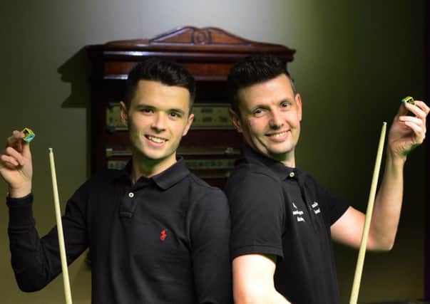 INSEPARABLE: Oliver and Peter Lines are tackling the world of snooker together. Picture: Gary Longbottom