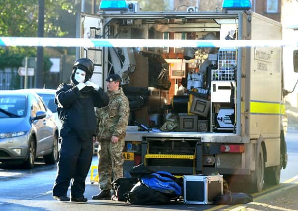 The bomb squad on Leathley Road