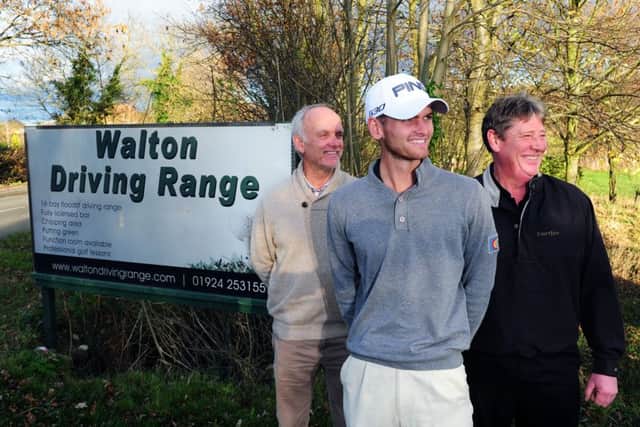 European Tour newcomer Daniel Gavins had praise for the support of both his father Steve, right, and Walton Driving Range owner Brian Rawlingson (Picture: Jonathan Gawthorpe).