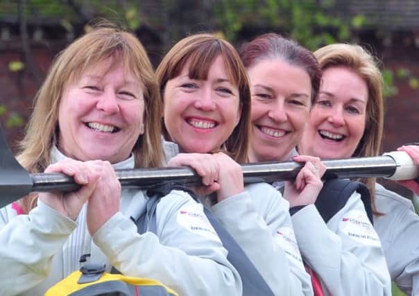 Yorkshire rowers Janette Benaddi, Niki Doeg, Francis Davies and Helen Butters ready to set off from England to start their challenge, to row across the Atlantic Ocean. Picture Tony Johnson