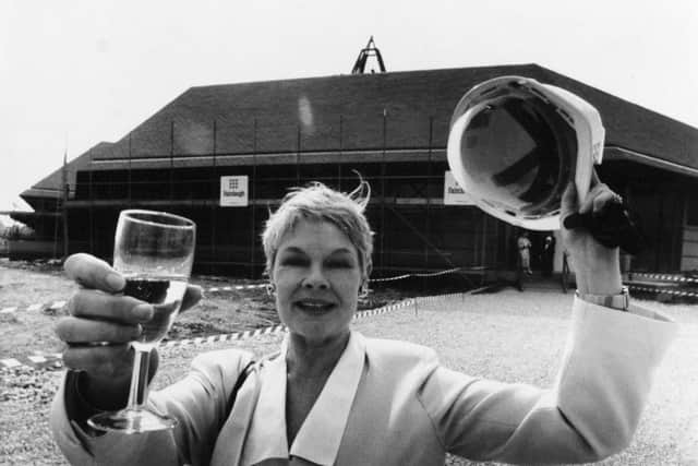 Dame Judi Dench, pictured in 1989 at the laying of the foundation stone for the West Yorkshire Playhouse building