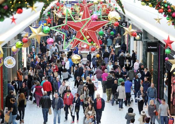 Christmas shoppers at the White Rose Shopping Centre.