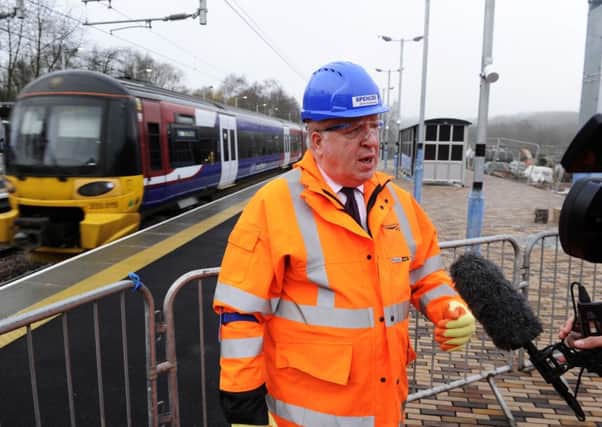 Patrick McLoughlin Transport Secretary at Kirkstall Forge Station .7 December 2015.  Picture Bruce Rollinson