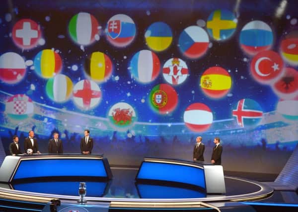 A general view of the stage during the UEFA Euro 2016 draw in Paris. Picture: PA.