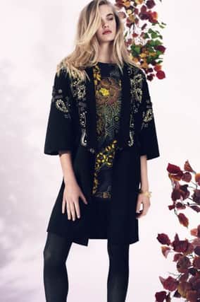Perfect for this year's floating guest: Black embellished jacket, £125; kimono dress, £99. Biba at House of Fraser.