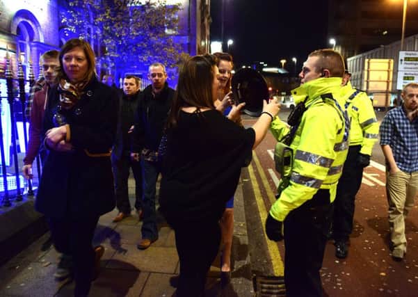 Police on patrol in Leeds city centre last December