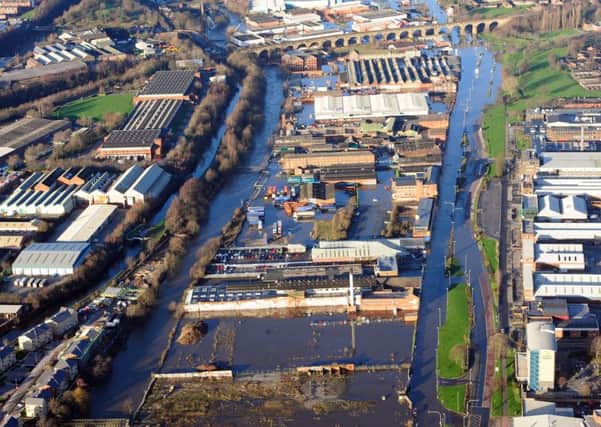 Aerial pictures over the Kirkstall Road area of Leeds, show where the River Aire has burst its banks. Picture: Ross Parry Agency