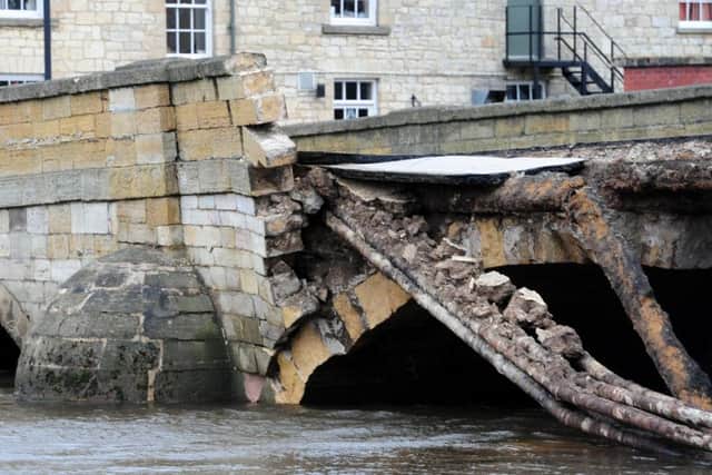 Tadcaster Bridge which has partially collapsed. 
(Picture: Anthony Chappel-Ross)