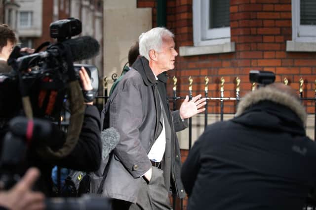 Environment Agency chairman Sir Philip Dilley leaves his flat in Marylebone, London, after arriving back in the country following a sunshine holiday in the Caribbean. (Picture: Yui Mok/PA Wire)