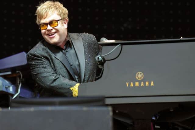 5/6/12 Elton John on stage at the Great Yorkshire Showground in Harrogate last night (tues).