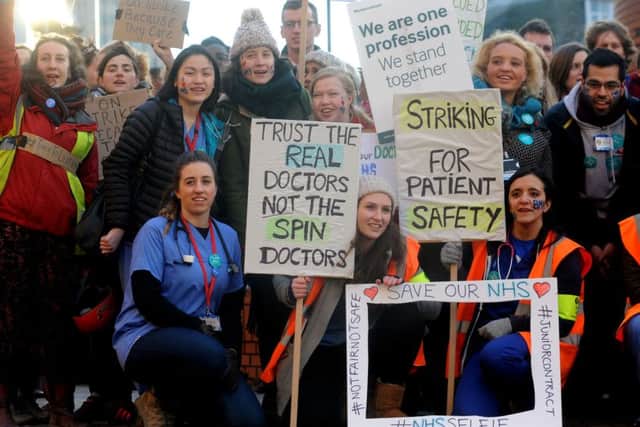 The junior doctors strike at Leeds General Infirmary. Picture by Simon Hulme.