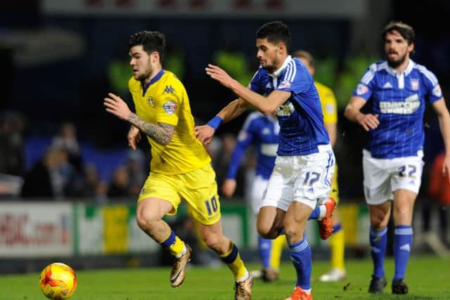 Alex Mowatt back in action for Leeds United at Ipswich. PIC: Bruce Rollinson
