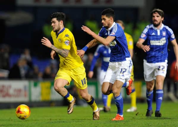 Alex Mowatt back in action for Leeds United at Ipswich. PIC: Bruce Rollinson