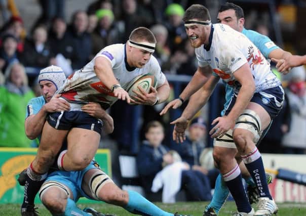 Paul Hill playing for Yorkshire Carnegie v Worcester Warriors last season. Hill, at just 20, is now in the England squad.