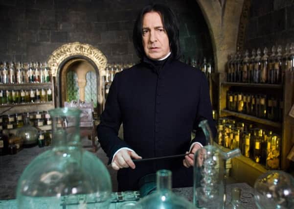 Alan Rickman as Severus Snape in Harry Potter.
