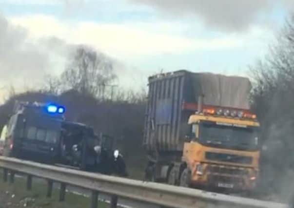 Picture of the crash on the A64 - image supplied by Lisa Harris