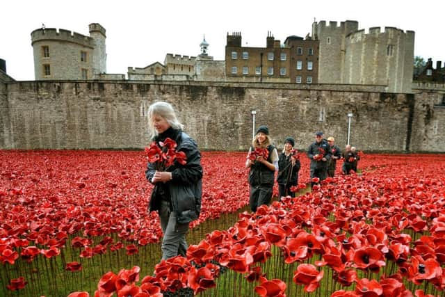 The 'Blood Swept Lands and Seas of Red' installation at the Tower of London commemorated the centenary of the First World War. Picture by John Stillwell/ PA Wire.