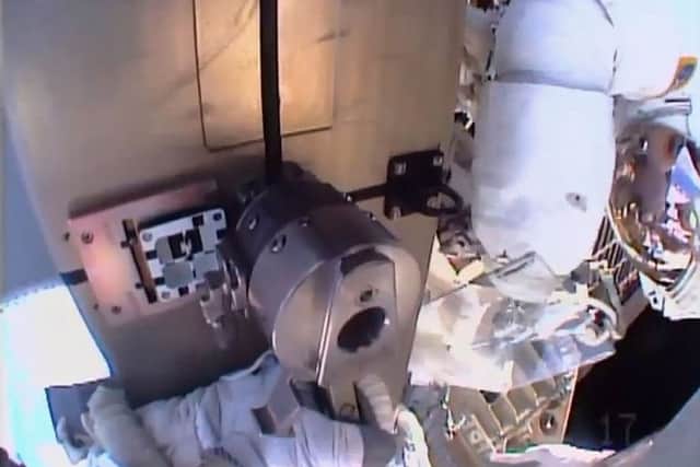 Tim Peake undertakes a spacewalk to help repair a broken power unit of the International Space Station