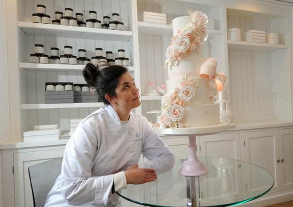 Dominique Pickering with one her wedding cakes at her shop Poppy Pickering, Ilkley