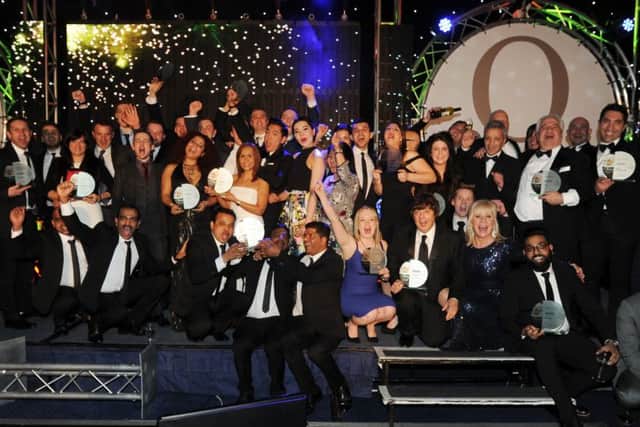 All the winners at the Yorkshire Evening Post 'Oliver Awards' 2015.  Elland Road.  9 March 2015.  Picture Bruce Rollinson