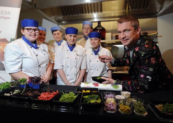 Franck Pontais from Koppert Cress with students from the Food Academy at Leeds City College. PIC: Simon Hulme