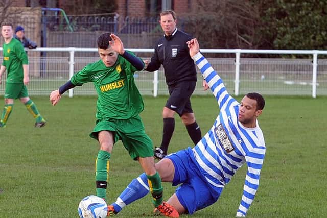 Leeds FA Senior Challenge Cup action from Hunslet Club v Beechwood Gate. PIC: Steve Riding