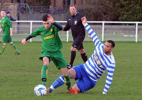 Leeds FA Senior Challenge Cup action from Hunslet Club v Beechwood Gate. PIC: Steve Riding