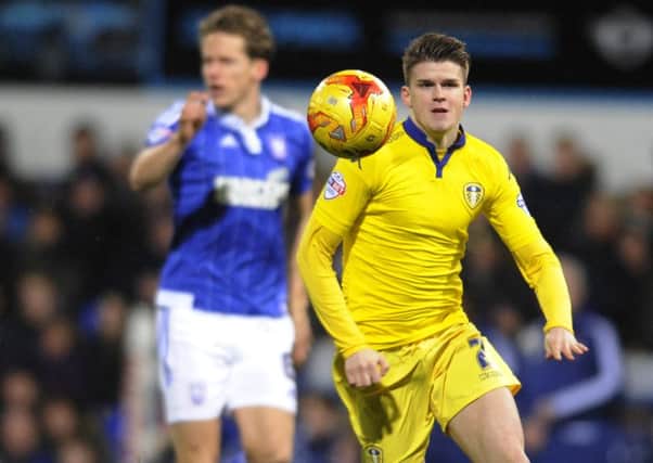 Sam Byram, in what will prove to be his last appearance for Leeds United, in the recent 2-1 defeat at 
Ipswich Town.  Picture: Bruce Rollinson.
