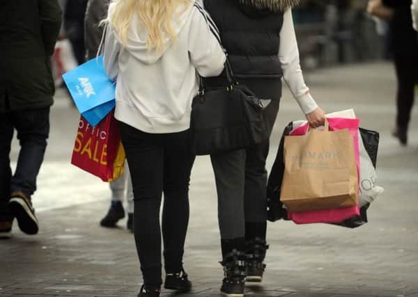Shoppers on Briggate.