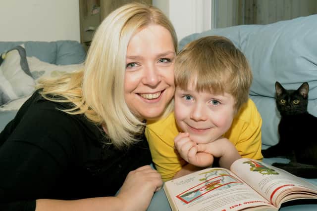 Ewa Walczyna and her son Harrison, who is awaiting an autism assessment. Picture by Gary Longbottom.