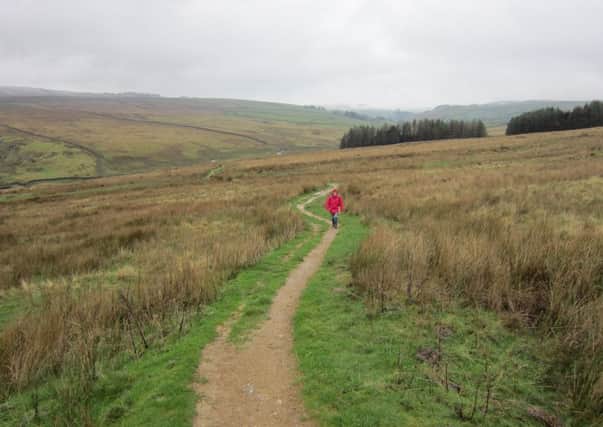 The moorland path from Winterburn Reservoir up to Moor Lane in the final stages.