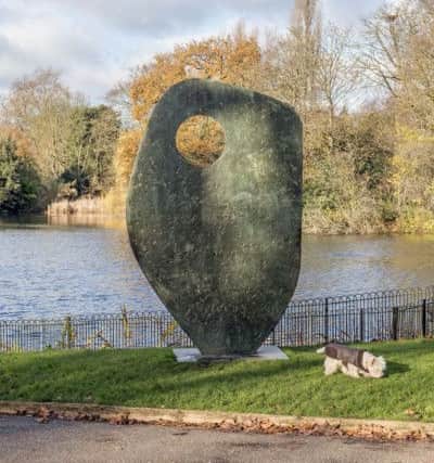 Single Form (Memorial) by Barbara Hepworth in Battersea Park, London, dated 1961-62
