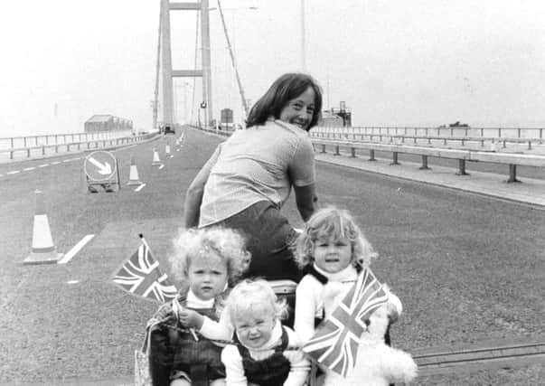 Hull. 24th June 1981

The first traffic rolled over the Humber Bridge yesterday, after a series of troubles that lasted right up to the opening day.

Work began on the world's longest single-span suspension bridge in March 1973.  It was scheduled for completion four years later at an estimated cost of Â£16m.

But constructional difficulties, bad weather and labour problems bedevilled progress and pushed the cost higher and higher.

The date of the opening of the bridge to traffic was put off again and again, but yesterday, at 12.40 p.m. the Humber Bridge Board's Â£91m. plus investment began to pay off.


First in the queue on the north bank was a car transporter driven by Mr. David Fowler, 39, of Baker Lane, Stanley, near Wakefield, who had been parked since 2 pm (check pm?) on Tuesday.

Behind him, in the first car in the queue , was Mrs Christine Goodrum, 33, of Well Lane, Willerby, near Hull.

She had promised her three God-children they would be among the first to cross the bridge.

But while the early cust