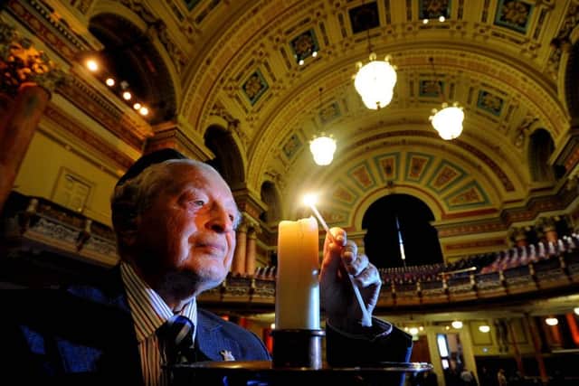 Rudi Leavor at the Holocaust Memorial Day service in Leeds. Picture by James Hardisty.