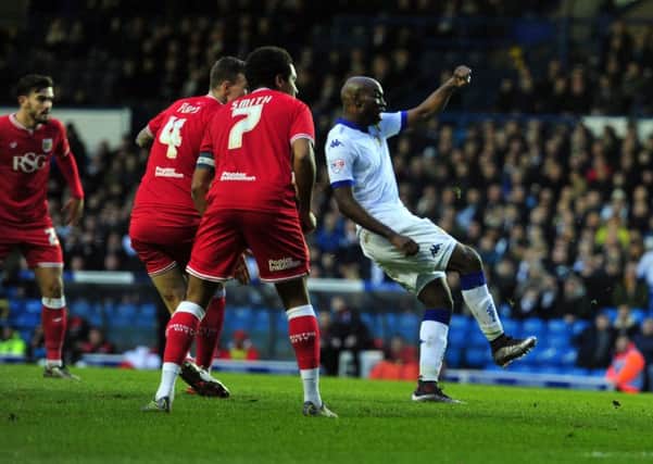Souleymane Doukara scores against Bristol City.