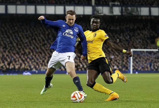 Aidan McGeady in match action for Everton.