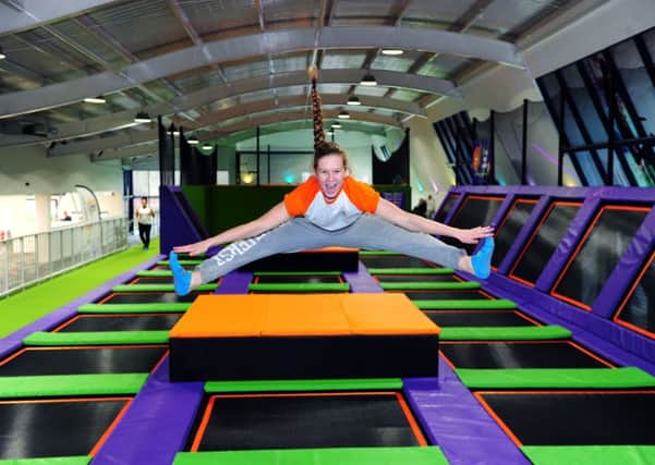 Tasha Gaines at the Jump Arena trampoline park. Pics: Jonathan Gawthorpe.