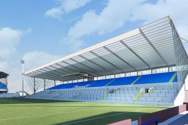 An artists impression of the South stand.
