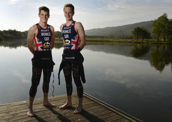 Jonathan and Alistair Brownlee. Picture by Bruce Rollinson.
