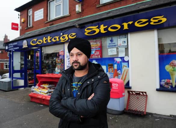 Tandeep Singh Saggu who was attacked by robbers at Cottage Stores, in Otley. Picture by Jonathan Gawthorpe.