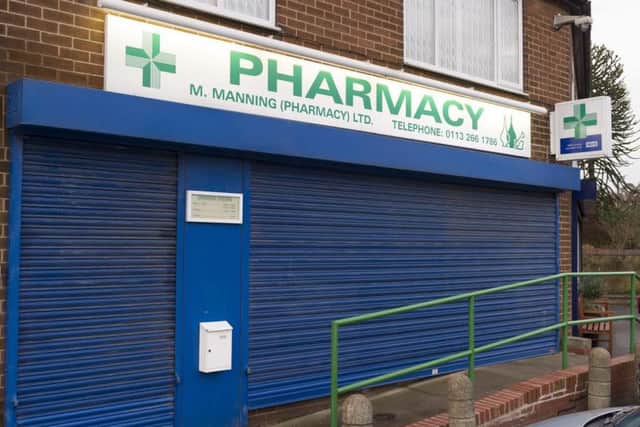 The M Manning Pharmacy on Lidgett Lane, Roundhay