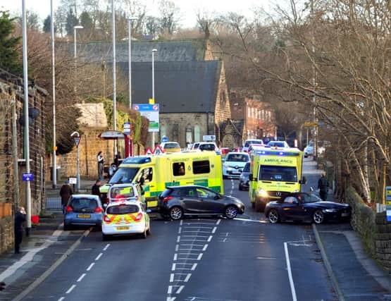 The scene on the A65 at Yeadon. Picture: Tony Johnson