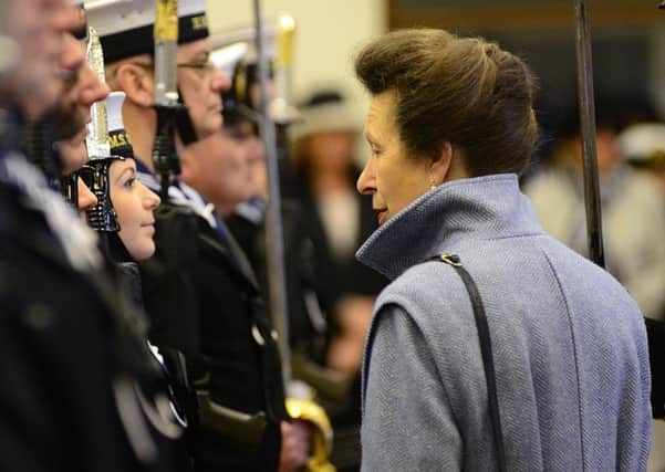 HRH Princess Anne formally commisions HMS Ceres at Carlton Barracks.