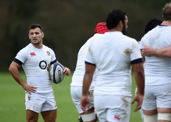England's Danny Care (left) during a training session at Pennyhill Park, Bagshot.